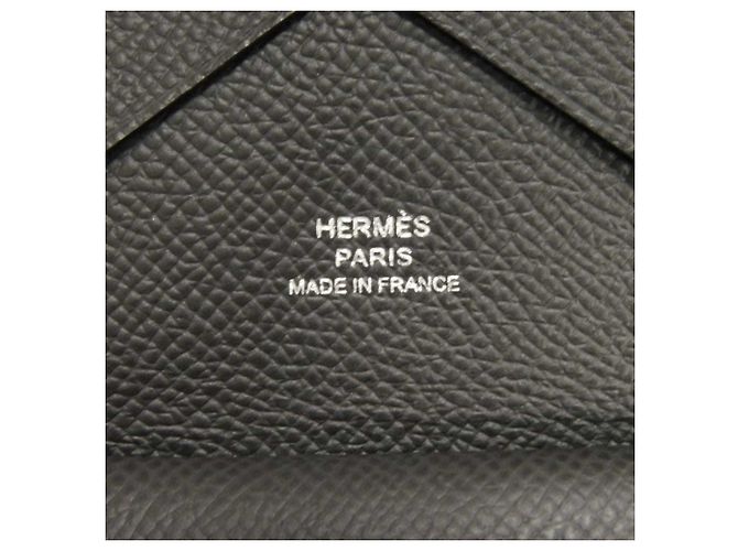 Hermès Monedero Calvi Duo Hermes Gris antracita Damier ebene - vista 6