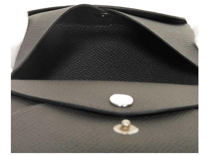 Hermès Monedero Calvi Duo Hermes Gris antracita Damier ebene - vista 9