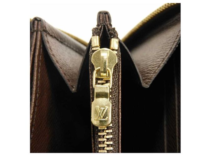 Louis Vuitton Zippy Wallet aus Damier Canvas Braun Damier ebene - Ansicht 13