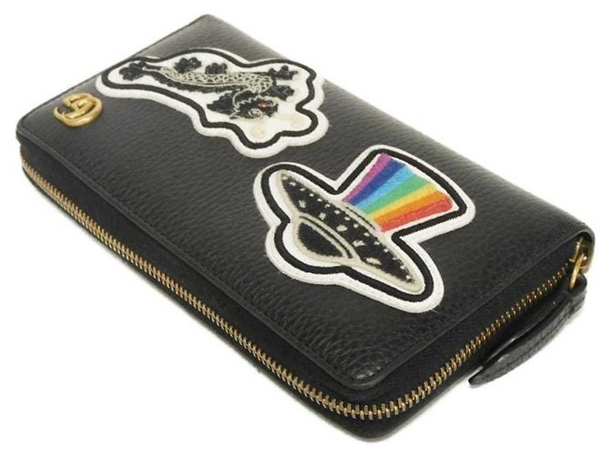 Portafoglio con zip Gucci GG Marmont Courier Nero - vista 4