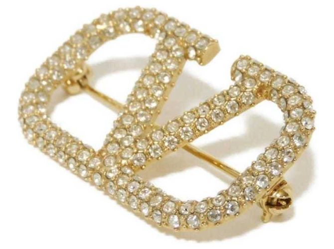 Broche V Logo chapado en oro Valentino - vista 2