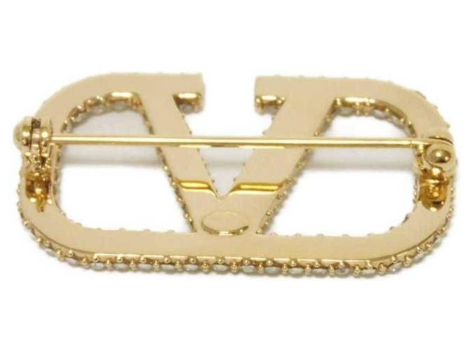 Broche V Logo chapado en oro Valentino - vista 4