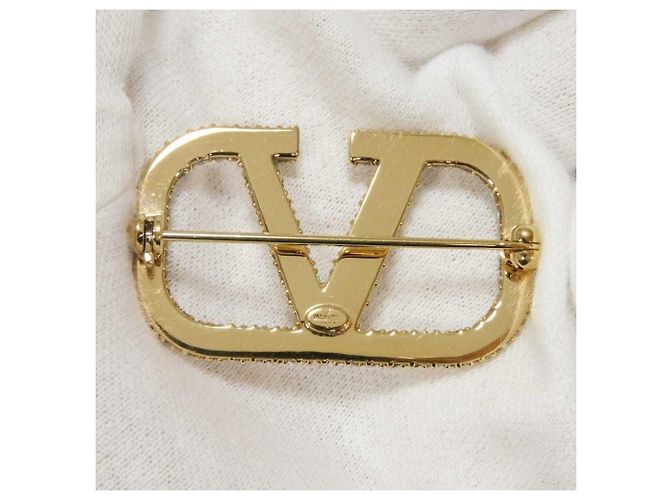 Broche V Logo chapado en oro Valentino - vista 6