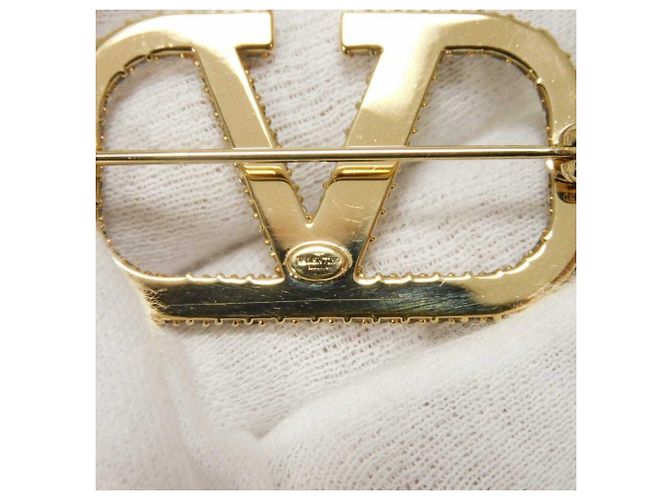 Broche V Logo chapado en oro Valentino - vista 7