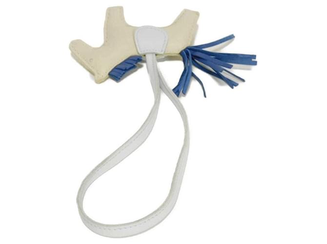 Hermès Charm Rodeo PM Hermes Bianco Blu - vista 3