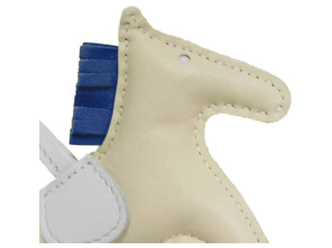 Hermès Charm Rodeo PM Hermes Bianco Blu - vista 4