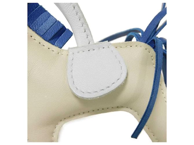 Hermès Charm Rodeo PM Hermes Bianco Blu - vista 7