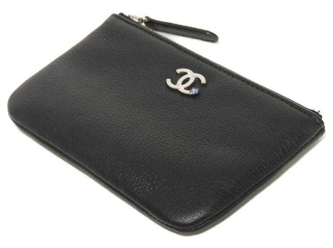 Chanel Black Goat Leather Coin Purse - view 4