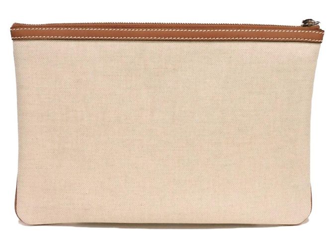 Clutch Gucci in lino beige - vista 3