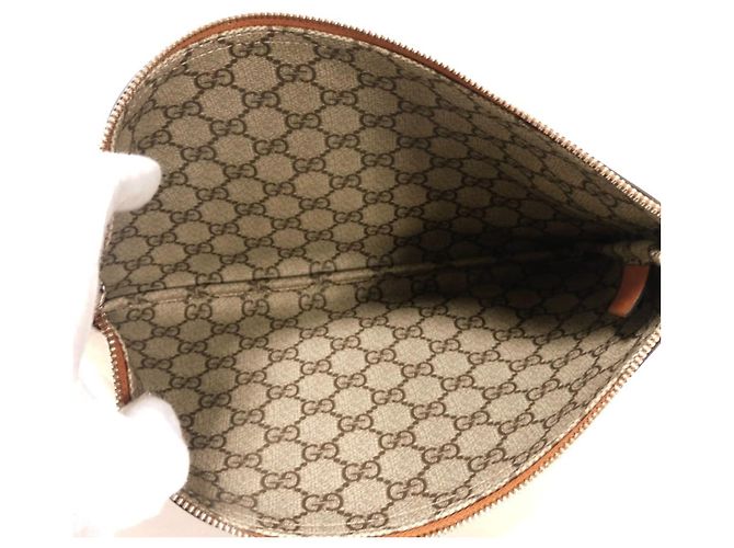 Clutch Gucci in lino beige - vista 5