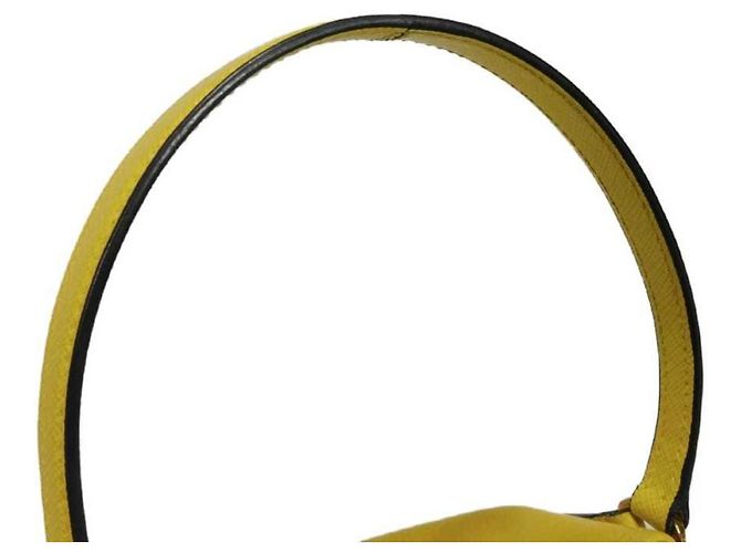 Borsa a secchiello Duetto in Saffiano Prada Giallo - vista 19