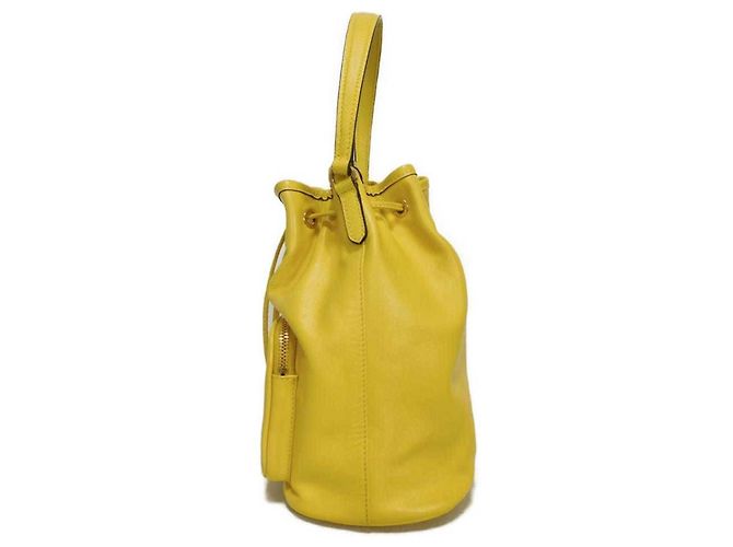 Borsa a secchiello Duetto in Saffiano Prada Giallo - vista 4