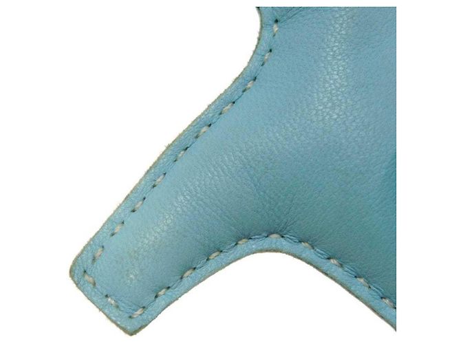 Hermès Hermes Rodeo PM Handtaschenanhänger Weiß Blau Grün Hellblau - Ansicht 6