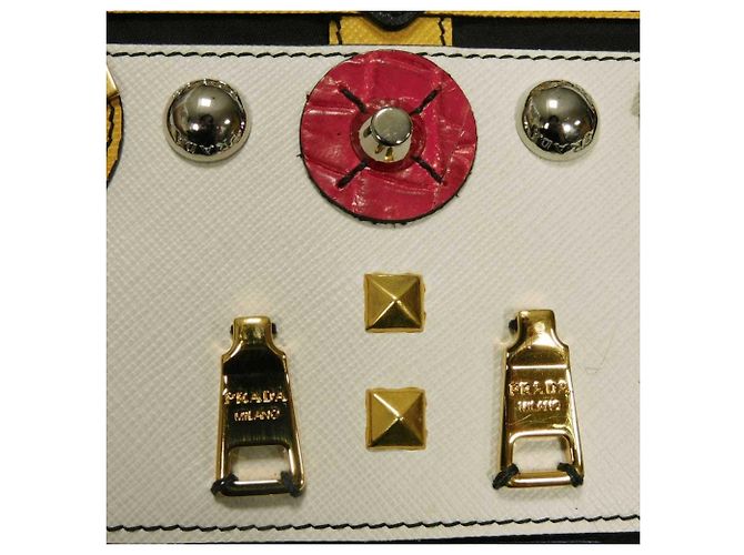 Borsa Tote Prada Tessuto Robot Applique Nero - vista 16