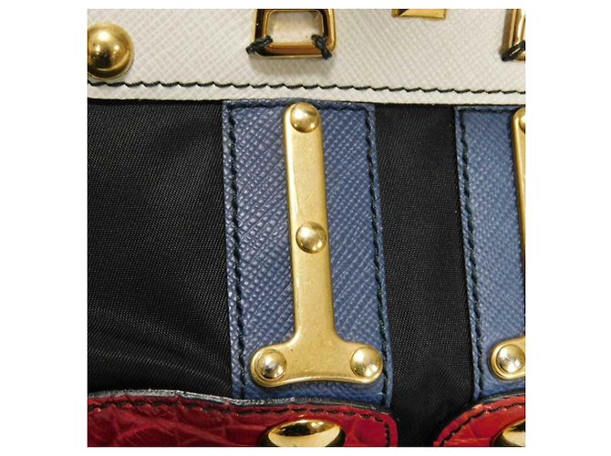 Borsa Tote Prada Tessuto Robot Applique Nero - vista 19