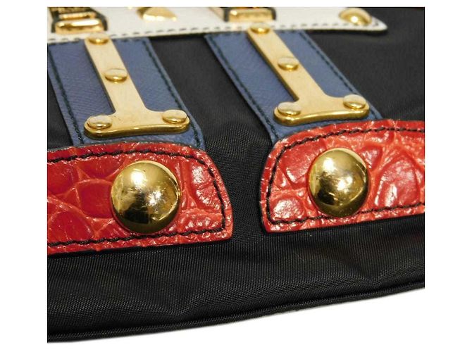 Borsa Tote Prada Tessuto Robot Applique Nero - vista 20