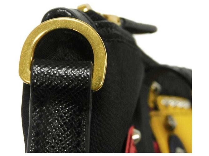 Borsa Tote Prada Tessuto Robot Applique Nero - vista 24