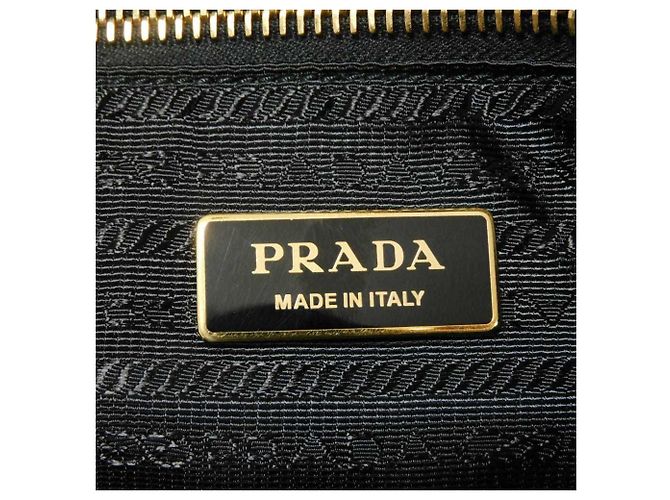 Borsa Tote Prada Tessuto Robot Applique Nero - vista 7