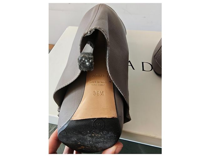 Casadei Botas de couro e camurça cinza Taupe - vista 7