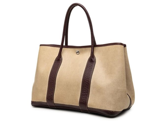 Hermès Borsa Tote Hermes Garden Party PM Marrone - vista 2