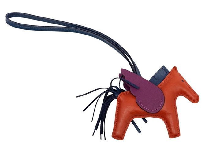 Hermès Charm per borsa Hermes Rodeo Pegasus PM Marrone Blu navy - vista 2