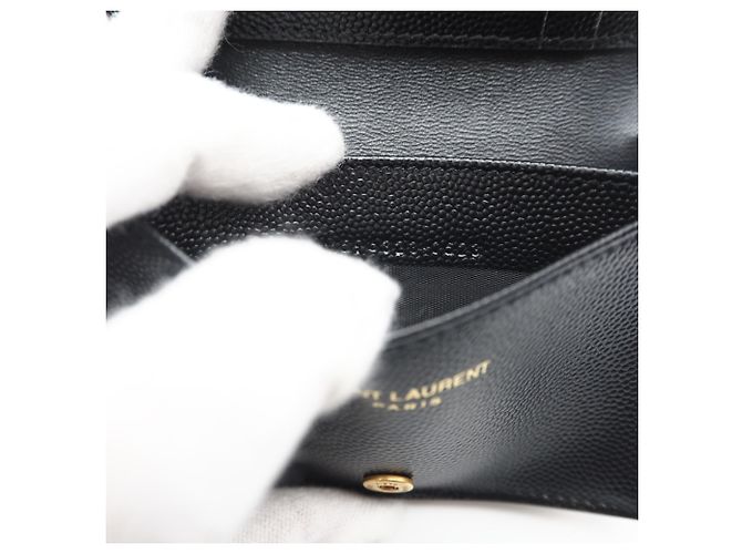 Tarjetero de cuero negro Yves Saint Laurent - vista 12