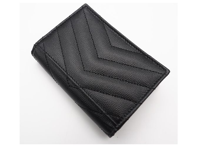 Tarjetero de cuero negro Yves Saint Laurent - vista 2