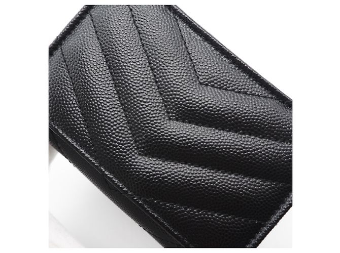 Tarjetero de cuero negro Yves Saint Laurent - vista 3