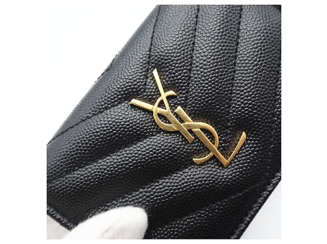 Tarjetero de cuero negro Yves Saint Laurent - vista 4
