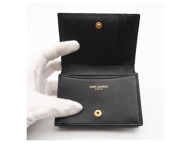 Tarjetero de cuero negro Yves Saint Laurent - vista 9
