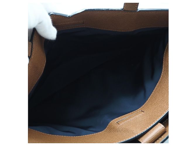 Valextra Soft Calfskin V-Line Horizontal Shopping Bag Braun - Ansicht 12