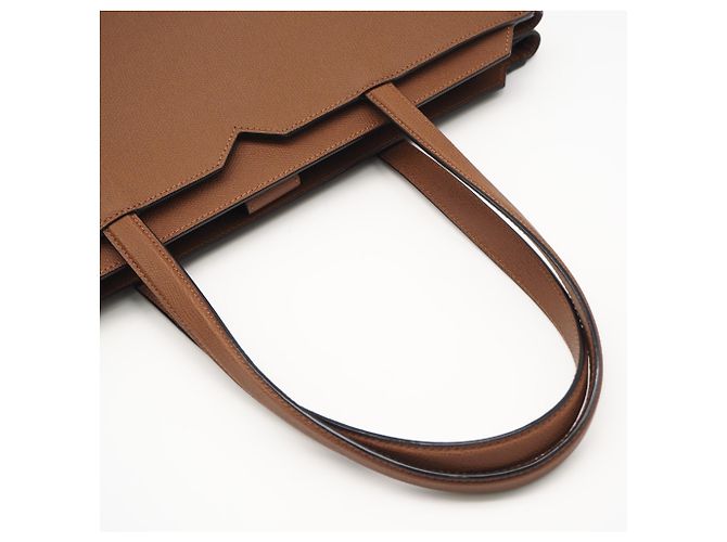 Valextra Soft Calfskin V-Line Horizontal Shopping Bag Braun - Ansicht 5