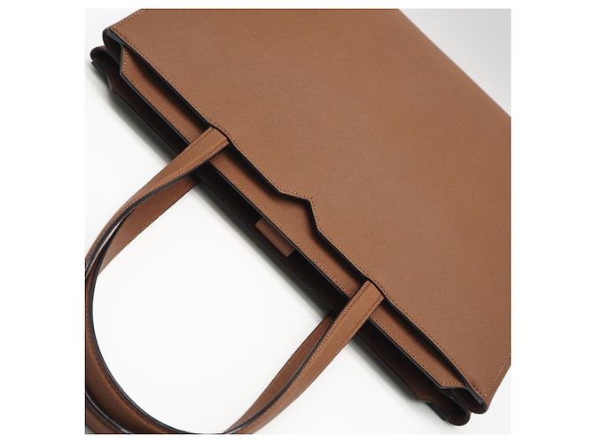 Valextra Soft Calfskin V-Line Horizontal Shopping Bag Braun - Ansicht 6