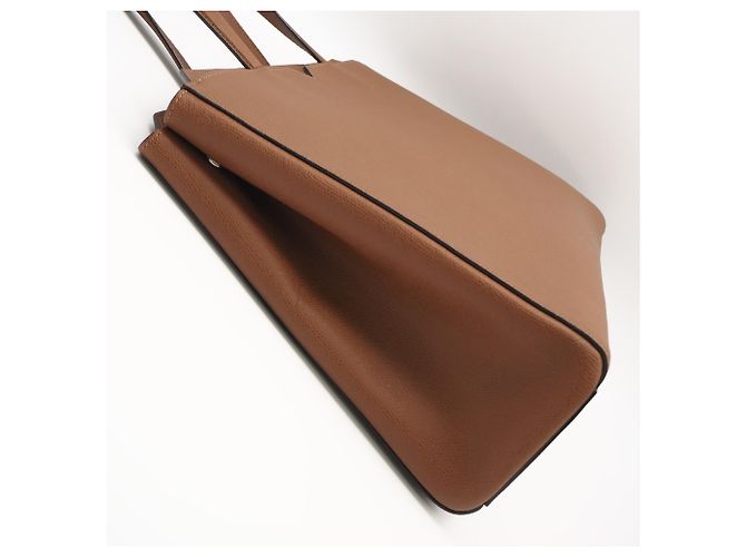 Valextra Soft Calfskin V-Line Horizontal Shopping Bag Braun - Ansicht 8