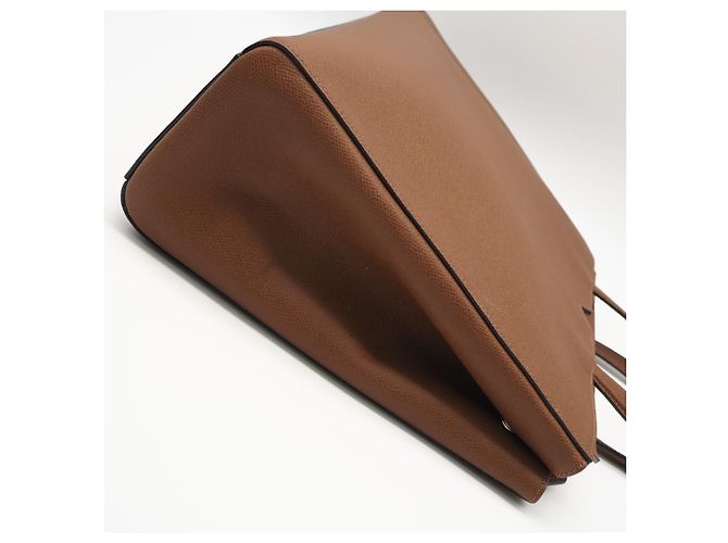 Valextra Soft Calfskin V-Line Horizontal Shopping Bag Braun - Ansicht 9