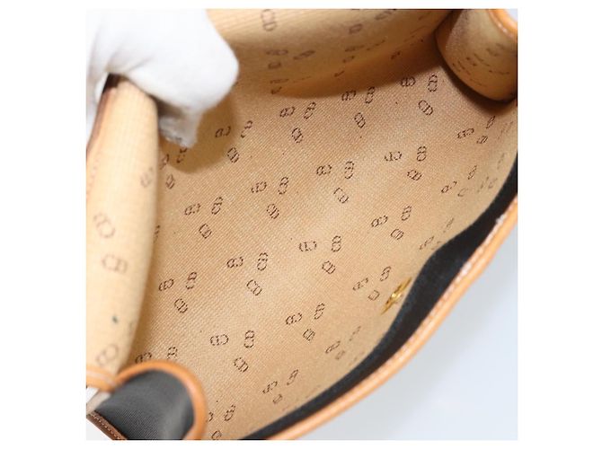 Borsa a tracolla Christian Dior CD in tela e pelle Nero - vista 5