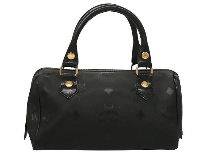 MCM Visetos logogramme Canvas and Leather Nero - vista 2