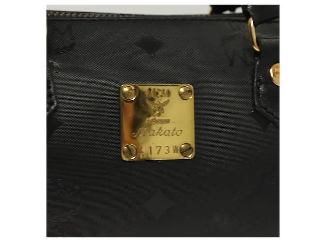 MCM Visetos logogramme Canvas and Leather Nero - vista 7