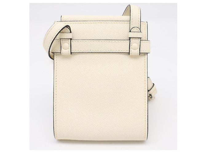 Borsa a Spalla Valextra Soft Calfskin Slim B Traccolina Bianco - vista 2