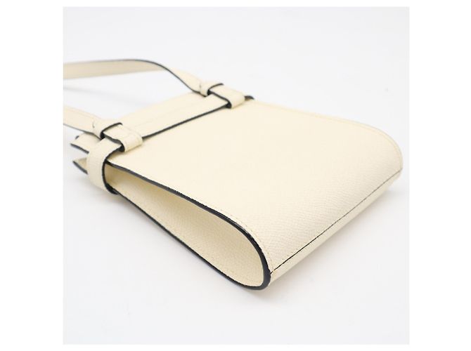 Borsa a Spalla Valextra Soft Calfskin Slim B Traccolina Bianco - vista 6