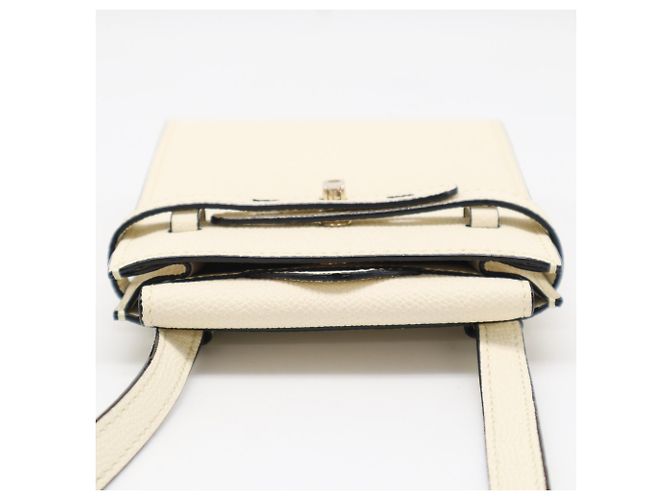 Borsa a Spalla Valextra Soft Calfskin Slim B Traccolina Bianco - vista 9
