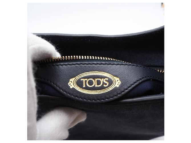 Piccola borsa a tracolla Tod's in scamosciato Blu navy - vista 16
