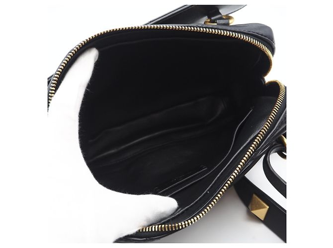 Borsa a tracolla in nappa Valentino Roman Stud Nero - vista 10