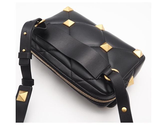 Borsa a tracolla in nappa Valentino Roman Stud Nero - vista 2