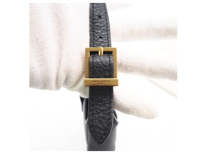 Yves Saint Laurent Grain Leather LE 5 A 7 Soft Micro Pouch Nero - vista 12