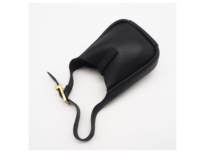 Yves Saint Laurent Grain Leather LE 5 A 7 Soft Micro Pouch Nero - vista 2