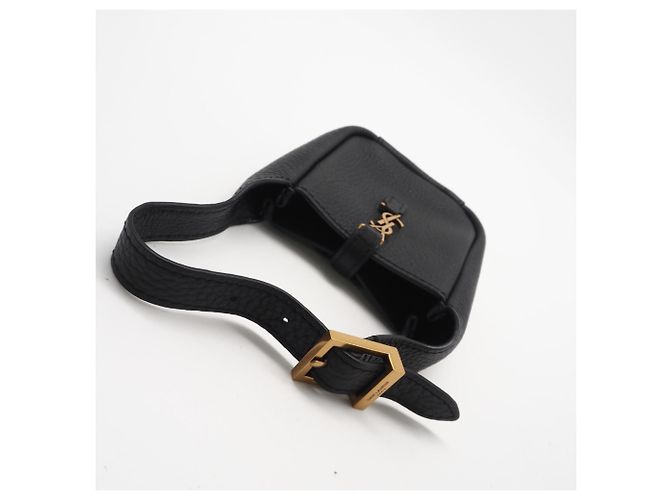 Yves Saint Laurent Grain Leather LE 5 A 7 Soft Micro Pouch Nero - vista 7