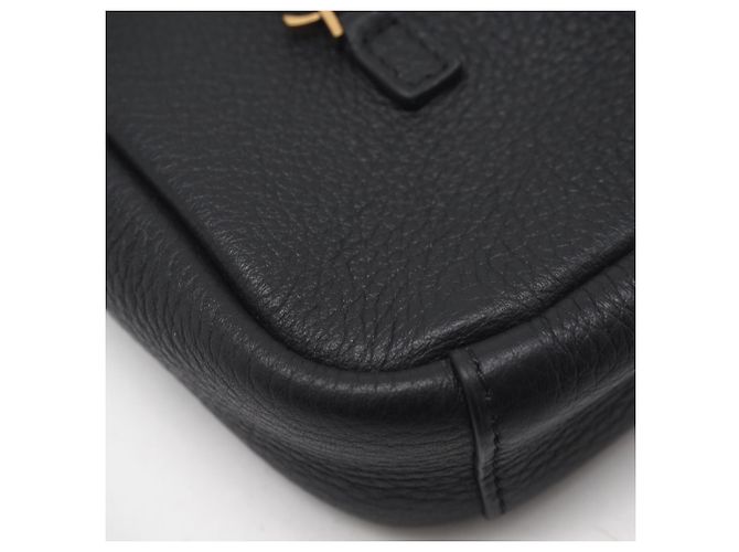 Yves Saint Laurent Grain Leather LE 5 A 7 Soft Micro Pouch Nero - vista 9