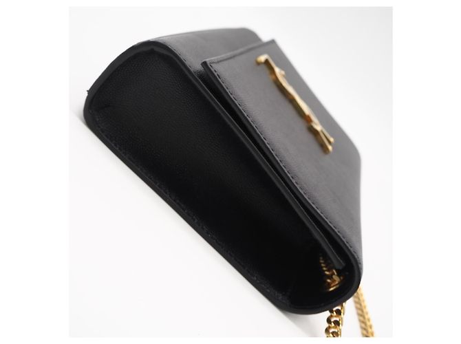 Borsa a tracolla Yves Saint Laurent Kate in pelle granulata media Nero - vista 10