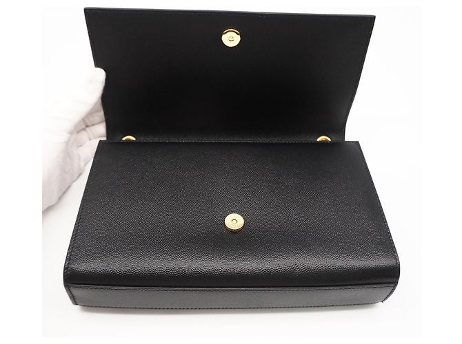 Borsa a tracolla Yves Saint Laurent Kate in pelle granulata media Nero - vista 11